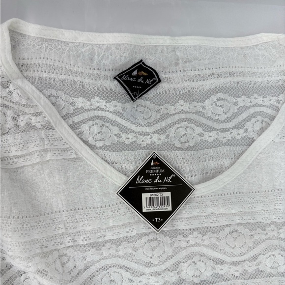 BLANC du NIL Lace‎ Ruffled White Long-sleeve - Picture 3 of 3